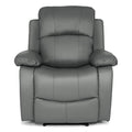 Bravich Divano reclinabile manuale in pelle rigenerata grigia di lusso, mobili per soggiorno, poltrona lounge set per il massimo comfort ed eleganza. Divano a posto singolo per la casa (96 x 93 x 97 : Amazon.it: Casa e cucina