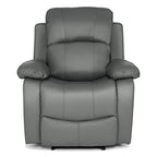 Bravich Divano reclinabile manuale in pelle rigenerata grigia di lusso, mobili per soggiorno, poltrona lounge set per il massimo comfort ed eleganza. Divano a posto singolo per la casa (96 x 93 x 97 : Amazon.it: Casa e cucina