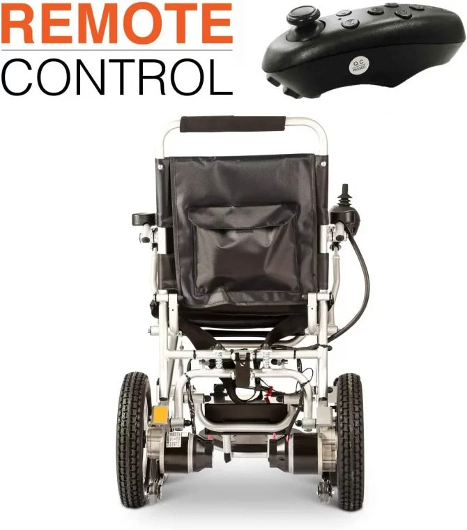 Culver Mobility, sedia a rotelle elettrica pieghevole, leggera, sicura, motorizzata, approvata dalla FDA, per viaggi in aereo (RAMPA per sedia a rotelle in omaggio) (argento - 17,5 pollici)