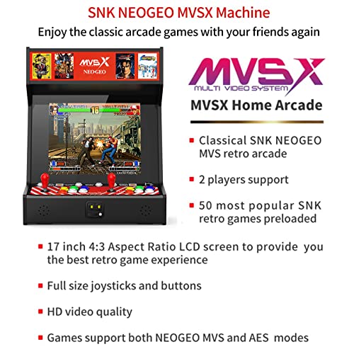 UNICO MVSX Home Arcade, 50 giochi retro con licenza ufficiale SNK precaricati, Supporta due giocatori per giocare contemporaneamente : Amazon.it: Videogiochi