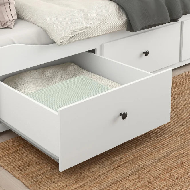 Letto divano IKEA HEMNES con 3 cassetti contenitori – Bianco, 80 x 200 cm, salvaspazio e versatile