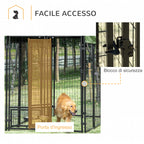 Easycomfort Kennel per Cani in Acciaio per Interni ed Esterni con Tettuccio in Tessuto Oxford e 2 Ciotole, 244x122x183 cm