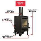 Stufa a legna piccola US Stove da 750 piedi quadrati