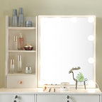 Saihemei Scrivania da trucco con specchio e 3 modalità di illuminazione, sgabello, 6 cassetti e ripiani – Mobiletto per cosmetici da camera da letto : Amazon.it: Casa e cucina
