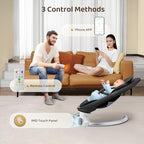 Ixdregan Sdraietta Neonati Elettrica   App e Telecomando Dondolo Neonati Elettrico con 3 timer, 5 Velocità di Altalena, 10 Musiche, Sdraietta Neonati Bluetooth Imbottita Morbida Baby (APP Nero) : Prima infanzia