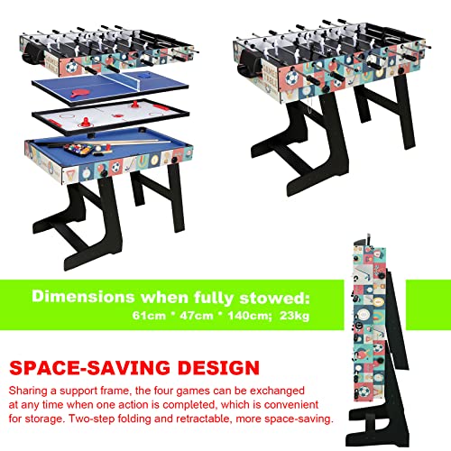 HLC  tavolo multigioco 4 in 1, pieghevole, biliardo, calcio balilla, Hockey, ping pong, 121,5 x 61 x 81,3 cm : Amazon.it: Sport e tempo libero