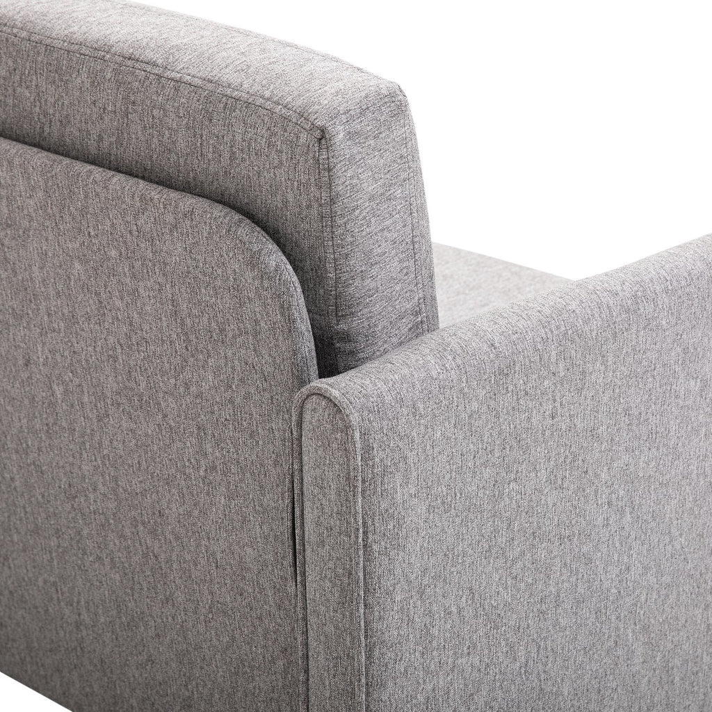 Divano 2 Posti 65x141x78 cm in Legno e Tessuto Lino  Grigio