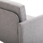 Divano 2 Posti 65x141x78 cm in Legno e Tessuto Lino  Grigio
