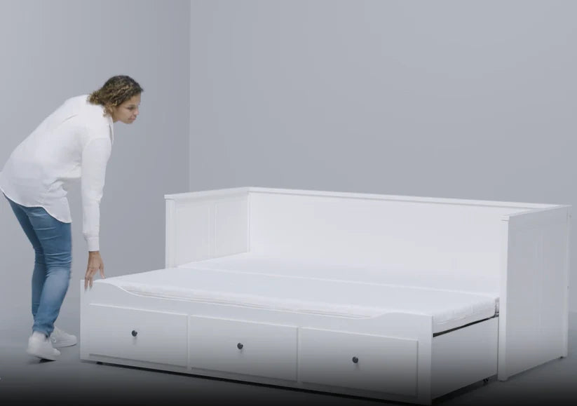Letto divano IKEA HEMNES con 3 cassetti contenitori – Bianco, 80 x 200 cm, salvaspazio e versatile