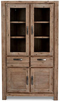 Ibbe Design Vetrina Credenza Vetrina Moderna Marrone Vetrina Mobile con 4 Ante e Casetti Alaska per Salotto Soggiorno Cucina, in Legno Massello di Acacia : Amazon.it: Casa e cucina