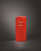 Smeg, Frigorifero Doppiaporta FAB30RRD5 a Libera Installazione, Cerniera a Destra, Frigorifero Ventilato e Freezer Statico, Design Bombato 50's Style, Rosso