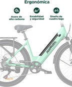 Bici Elettrica Per Adulti Da 26", 7 Velocità Bicicletta Elettrica da 36V 13Ah Batteria Rimovibile, 25km/h & Autonomia di 80-100km E-bike Per Pendolari Urbani, IP65 impermeabile