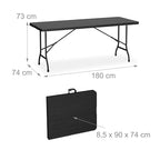 Relaxdays Tavolo da Birreria con Panche, Set da Giardino, Panchine e Tavolino 180 cm Pieghevoli, Aspetto Legno, Nero, Acciaio : Giardino e giardinaggio