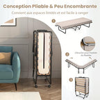 COSTWAY Letto Pieghevole, Beige, 90x200cm Matelas 10cm : Casa e cucina