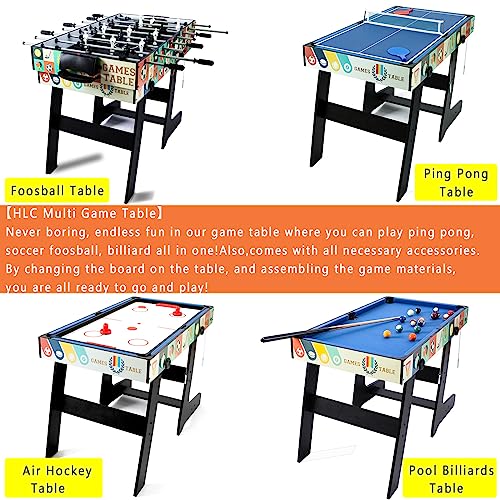 HLC  tavolo multigioco 4 in 1, pieghevole, biliardo, calcio balilla, Hockey, ping pong, 121,5 x 61 x 81,3 cm : Amazon.it: Sport e tempo libero