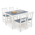 Mondeer Tavolo e Sedie Cucina, Set da Pranzo con Tavolo e 4 Sedie di Pino per le Cucina Sala da Pranzo, 108 x 65 x 73 cm, blu : Casa e cucina