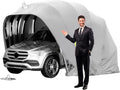 Garage Pieghevole Mobile, Cabine Pieghevole Semiautomatica, Tenda per Auto in Acciaio Inossidabile, per Esterni Parcheggio Grigio L:5.5/5.9M