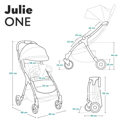LIONELO Julie One Passeggino leggero e pieghevole da 0 mesi fino 22 kg Compatto con zanzariera, coprigambe, portabibite e borsa, Poggiapiedi regolabili e schienale alla posizione a sdraiata (Gold) : Amazon.it: Prima infanzia