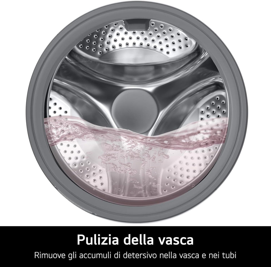 LG F4NA10S7NWK Lavatrice 7 kg Slim a Carica Frontale Serie A1, Classe A, 1400 Giri, Programma Igiene con Vapore, Lavaggio Rapido, Programma Lana, Libera Installazione, Design Essenziale, White
