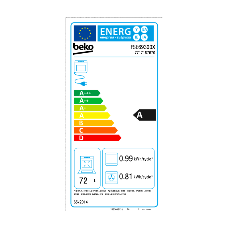 Beko FSE69300X - Cucina con Piano a Induzione Multifunzione 4 Fornelli e Forno Elettrico 60cm Inox