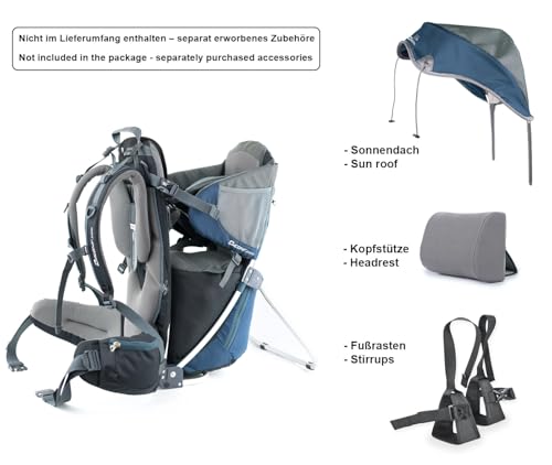 Dacony Borsa per bambini per il trasporto sulla schiena – Zaino per bambini con telaio – per bambini a partire dai 7 mesi fino a 25 kg – adatto per tutte le taglie (Deep Blue) : Prima infanzia