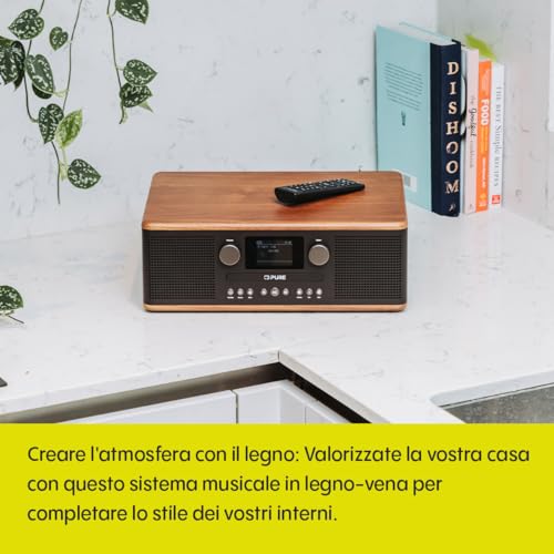 Pure Classic C D6 Sistema Musicale (Lettore CD, DAB /FM, Bluetooth, AUX, USB, Sveglia/Timer per il Sonno) Caffè Nero/Noce : Amazon.it: Elettronica