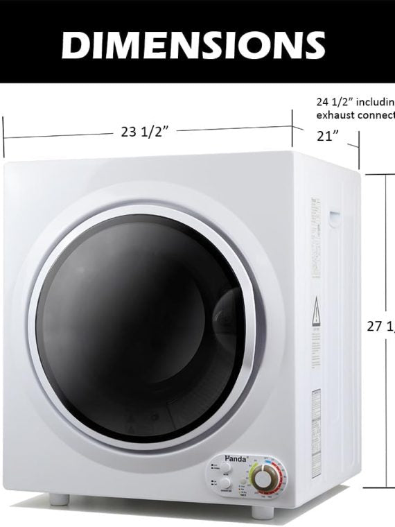 Asciugatrice compatta Panda, capacità di carico di 13,2 libbre, 110 V, 1500 W, asciugatrice portatile, vasca in acciaio inossidabile da 3,5 piedi cubi, 4 modalità di asciugatura