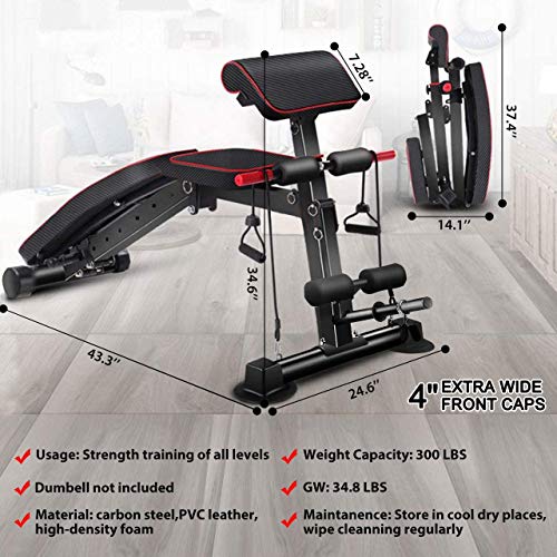 Panca per pesi regolabile, panca multiuso per allenamento di tutto il corpo, panca pieghevole per esercizi di inclinazione/inclinazione/declino, panca multiuso per palestra domestica (DZ) : Amazon.it: Sport e tempo libero
