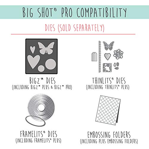 Sizzix Big Shot PRO, Macchina Manuale per Taglio e Rilievo con Accessori Standard e punteruolo, Formato A3 (33 cm), Acciaio Inossidabile, Bianco/Grigio, 31 x 51.5 x 70 cm : Casa e cucina
