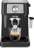 De'Longhi EC260.BK Macchina da Caffè Per Polvere o in Cialde E.S.E., Sistema Latte Manuale, Facile da usare, Serbatoio Estraibile da 1.1 L, Caldaia acciaio inox