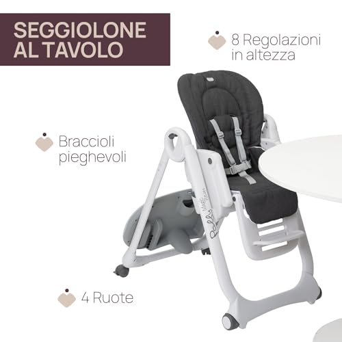 Chicco Polly Magic Relax Seggiolone Pappa per 0 Mesi   3 Anni (15 kg), Regolabile con 4 Ruote, Reclinabile a Sdraietta, Chiusura Compatta, Barra Gioco e Cuscino Riduttore : Prima infanzia