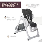 Chicco Polly Magic Relax Seggiolone Pappa per 0 Mesi   3 Anni (15 kg), Regolabile con 4 Ruote, Reclinabile a Sdraietta, Chiusura Compatta, Barra Gioco e Cuscino Riduttore : Prima infanzia
