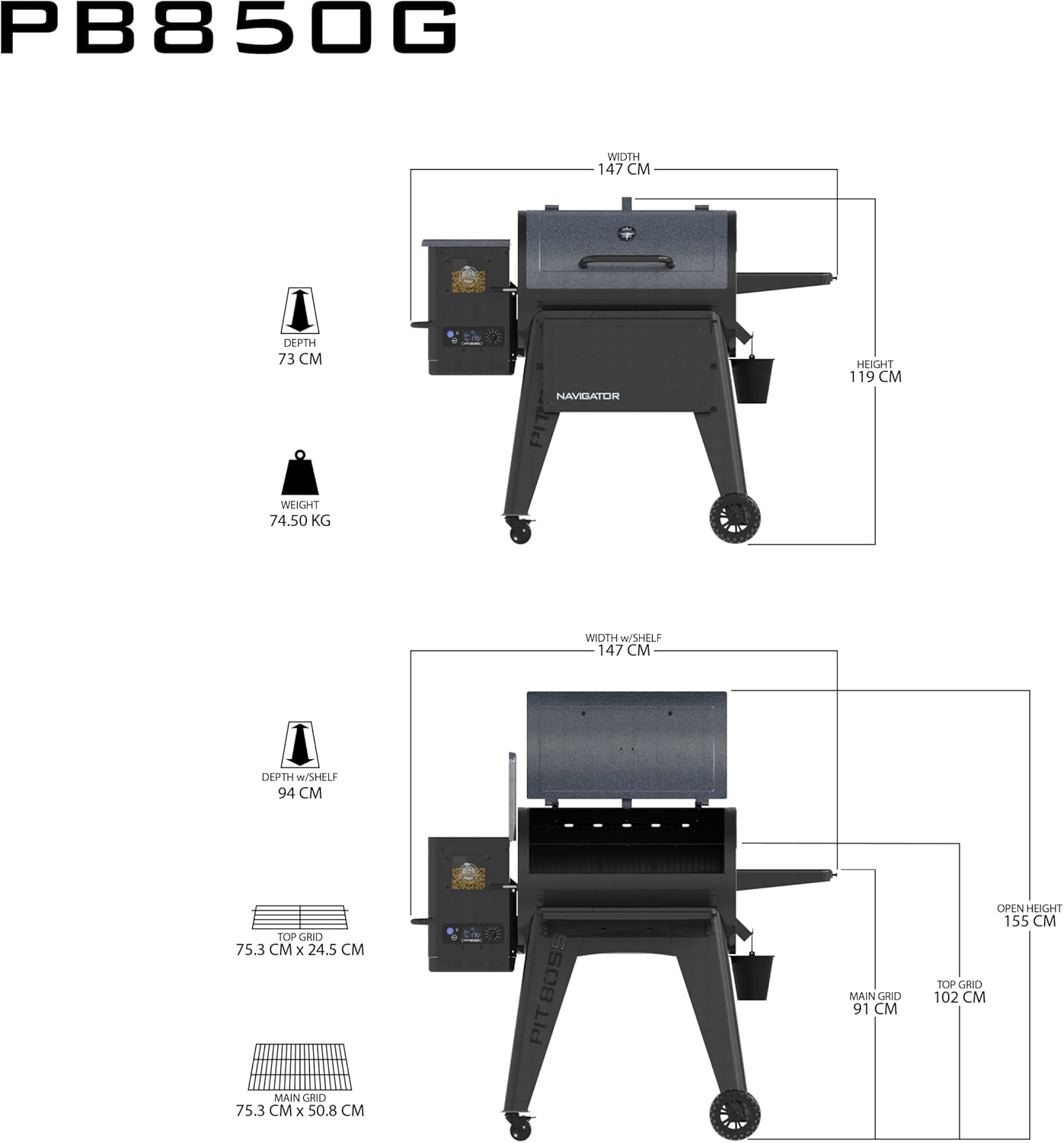 Griglia a pellet Pit Boss Navigator 850