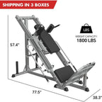 Leg Press Hack Squat Machine, attrezzo professionale regolabile per esercizi con cuscinetti lineari, per l'allenamento della forza della parte inferiore del corpo con contenitori per pesi per quadricipiti, muscoli posteriori della coscia, glutei, pol