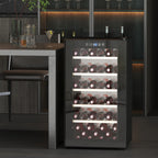 Cantinetta Vino Refrigerata per 41 Bottiglie Capacità 91L con Controllo Temperatura e Ripiani in Legno Nero