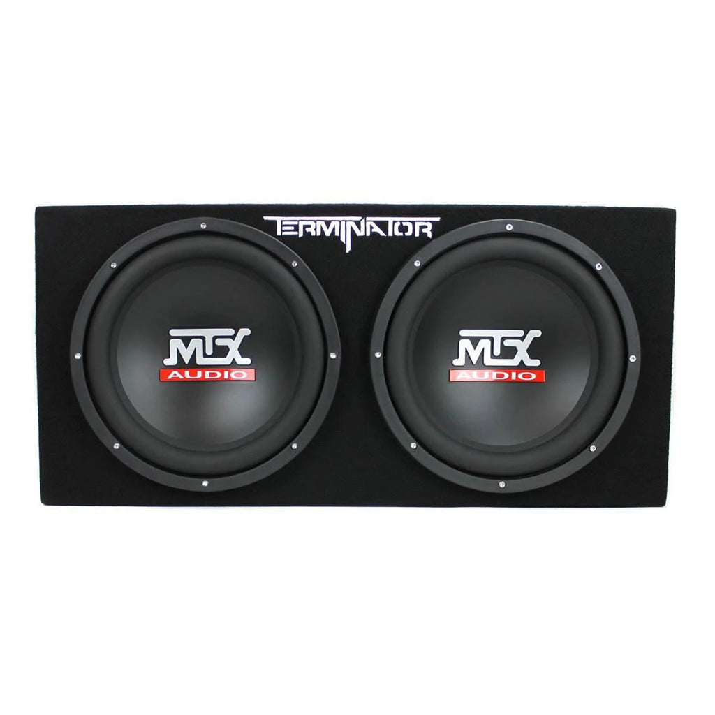MTX TNE212D Subwoofer doppio da 12" e 1200 W con amplificatore monoblocco da 1500 W e condensatore da 2 Farad