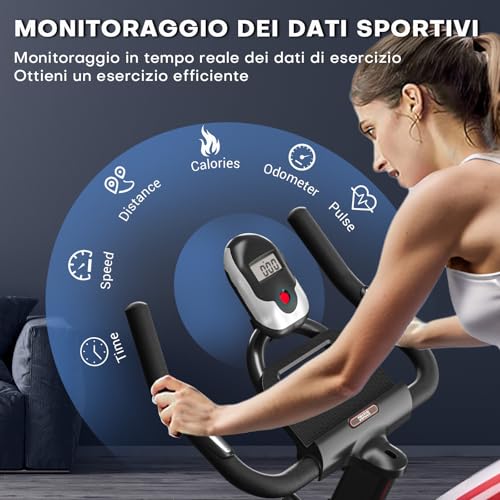 Cyclette da Casa, DMASUN Cyclette Professionali Hanno Una Resistenza Magnetica più Forte, cyclette più Silenziosa, più Confortevole e Sicurezza Stabile, Capacità 160 kg（Include Coprisella Cyclette） : Sport e tempo libero
