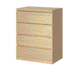 Cassettiera MALM 4 Cassetti, Impiallacciatura Rovere Sbiancato, 80x100 cm