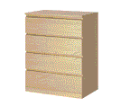 Cassettiera MALM 4 Cassetti, Impiallacciatura Rovere Sbiancato, 80x100 cm
