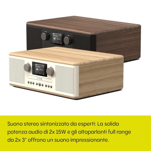 Pure Classic C D6 Sistema Musicale (Lettore CD, DAB /FM, Bluetooth, AUX, USB, Sveglia/Timer per il Sonno) Caffè Nero/Noce : Amazon.it: Elettronica