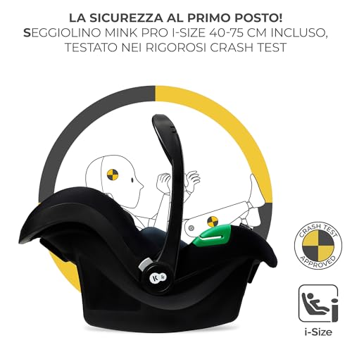 Kinderkraft ESME Trio passeggino neonati 3 in 1 fino 26 kg, con Ovetto I SIZE 40 75 cm, Carrozzina reversibile fronte mamma e strada, Pieghevole, Beige : Prima infanzia