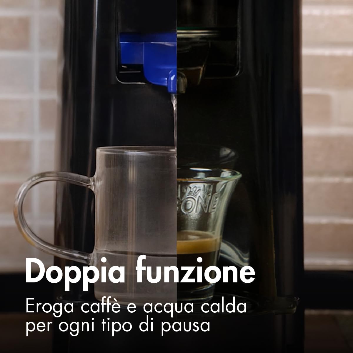 CAFFÈ BORBONE Bluemoon Espresso and Infusion Machine – Compatible with E.S.E 44 mm Pods + 50 Compostable Pods Blue Blend – Body 8.5 – Christmas Gift Idea – Christmas Gift Idea