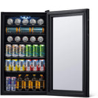 Frigorifero per bevande | 126 lattine indipendente con porta in vetro con cerniera a destra | Mini frigorifero per bevande, perfetto per birra, vino, bibite e bevande fredde