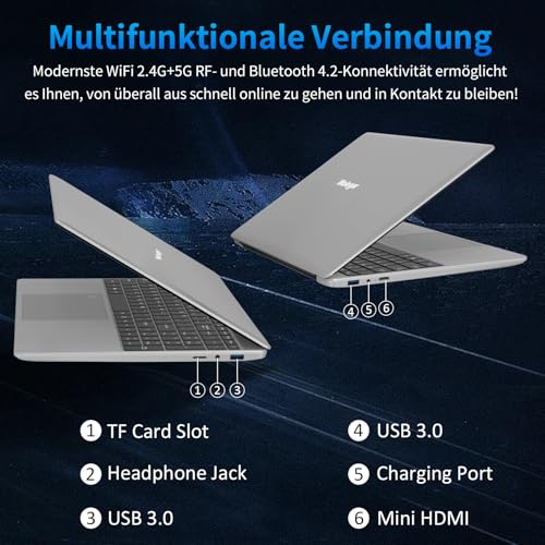 Computer portatile da 15,6", 16 GB DDR4, 1 TB SSD, quad core Celeron N5095 CPU (fino a 2,9 GHz), studente/business con display FHD 1080P, batteria 44 WH, 2.4/5G WiFi, BT 4.2, tastiera retroilluminata : Informatica