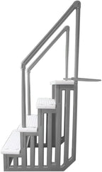 Gradini antiscivolo per piscine | Grigi | Per piscine fuori terra | Possono essere montati su ponti alti da 48" a 54" | Scale di sicurezza con portata fino a 300 libbre