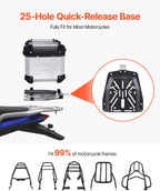 VEVOR Top Case 45L Universal Aluminium Alloy Luggage Rack with Leather Lining and Lock