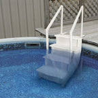 Gradini antiscivolo per piscine | Grigi | Per piscine fuori terra | Possono essere montati su ponti alti da 48" a 54" | Scale di sicurezza con portata fino a 300 libbre