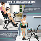 Profun Cyclette pieghevole da fitness, 10 livelli di resistenza magnetica e sedile ampio e confortevole, bicicletta di esercizio da interni, supporto per tablet e monitor digitale : Sport e tempo libero