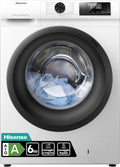 Hisense WFQE6012EVM Slim Front Load Washing Machine, 6 kg, Class A, 1200 RPM, Steam, Inverter Motor