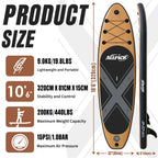 ALLPICK Set premium tavola SUP, tavola da Stand Up Paddling gonfiabile, con supporto universale per fotocamera, accessori completi, pagaia regolabile, principianti e avanzati, finitura effetto legno.